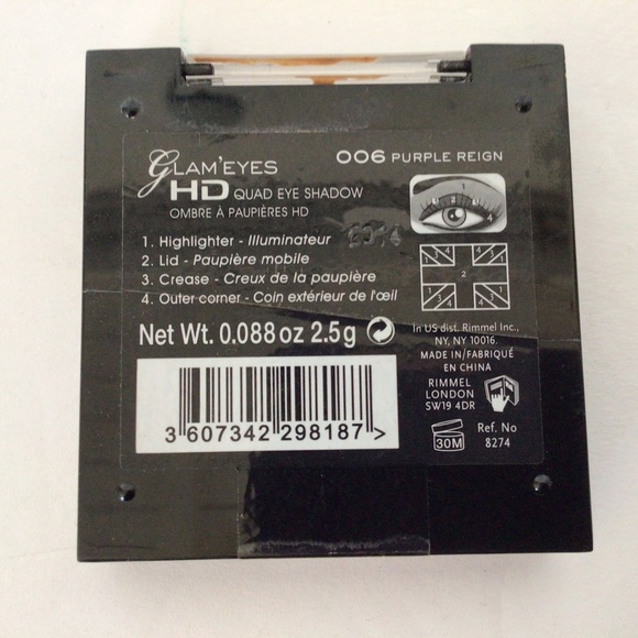RIMMEL LONDON GLAM EYES HD EYESHADOW QUAD NWT - Picture 3 of 3